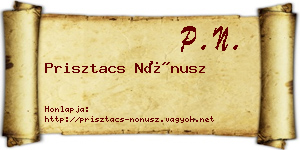 Prisztacs Nónusz névjegykártya